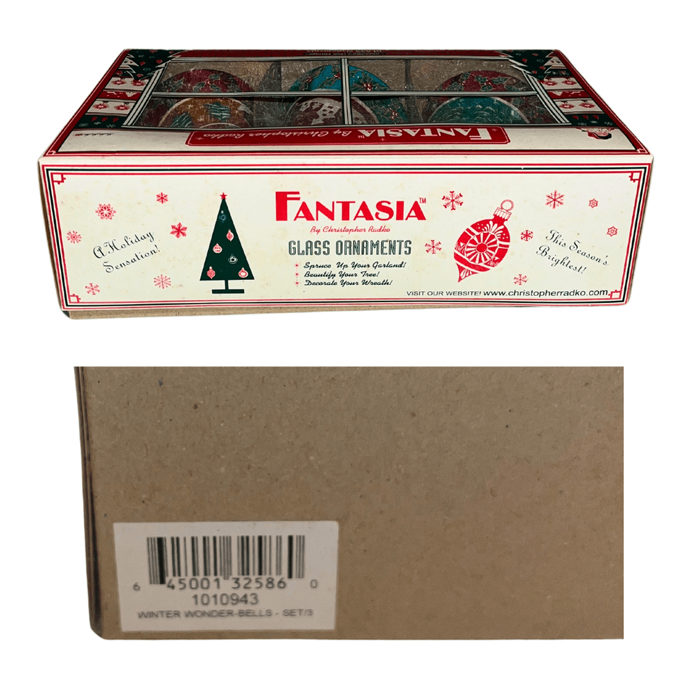 christopher radko fantasia winter wonder bells set of 3 new in box
